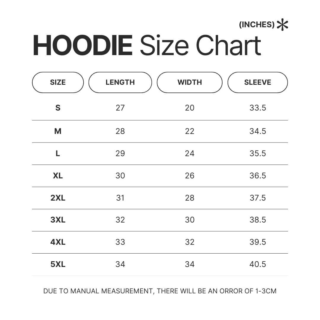 Hoodie Size Chart - The Weeknd UK Shop