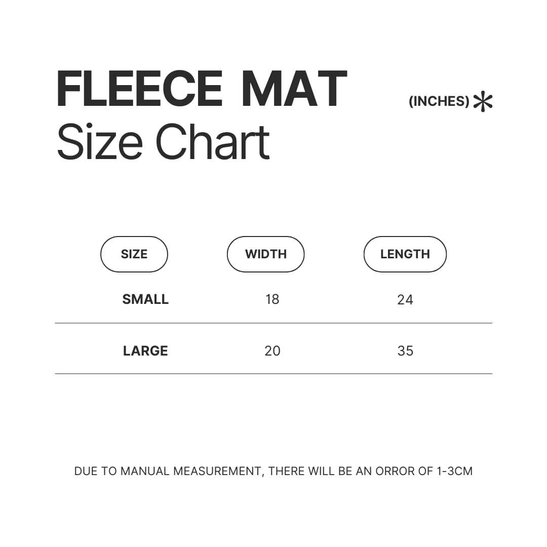 Fleece Mat Size Chart - The Weeknd UK Shop