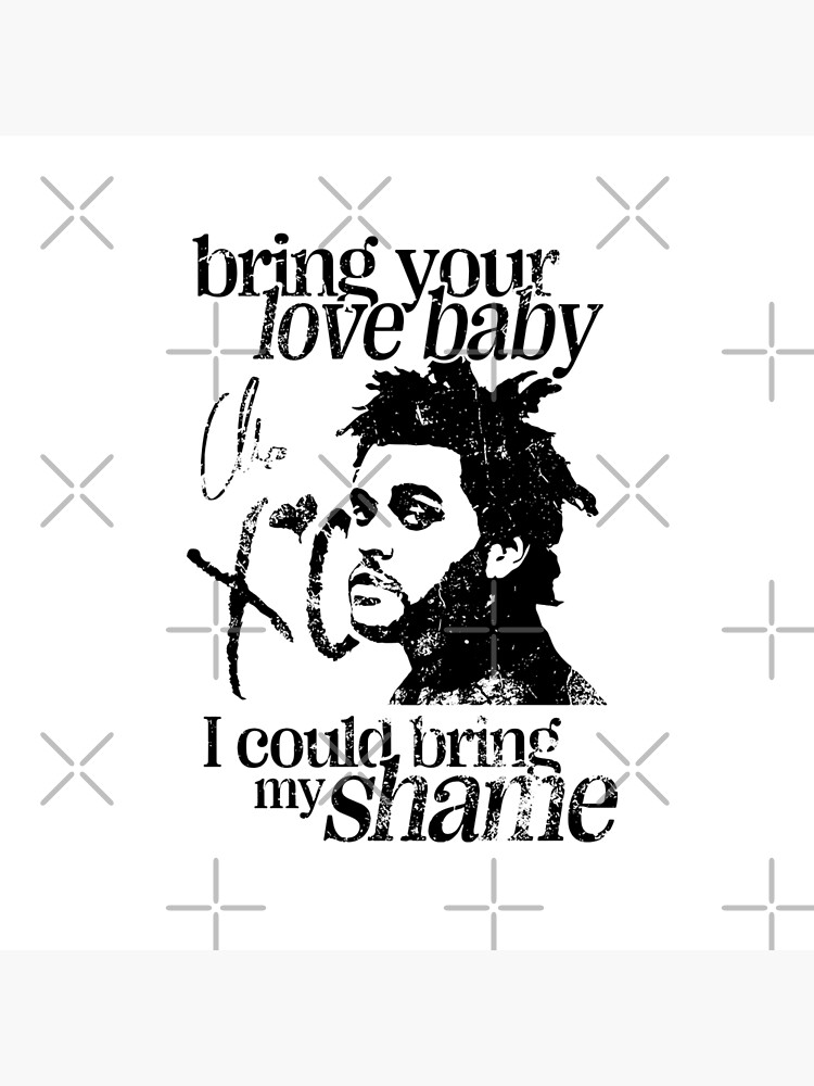 The Weeknd Design Trilogy Black Graphic Throw Pillow - Image 2