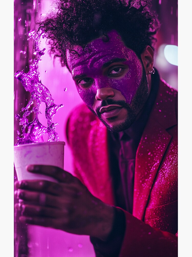 The Weeknd Purple Chemical Splash Art Shower Curtain - Image 2