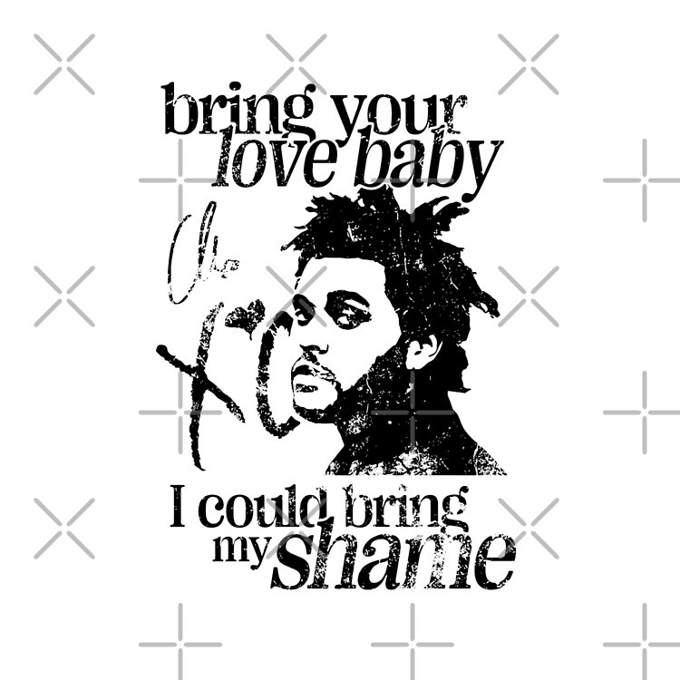 The Weeknd Design Trilogy Black Graphic Tote Bag - Image 2