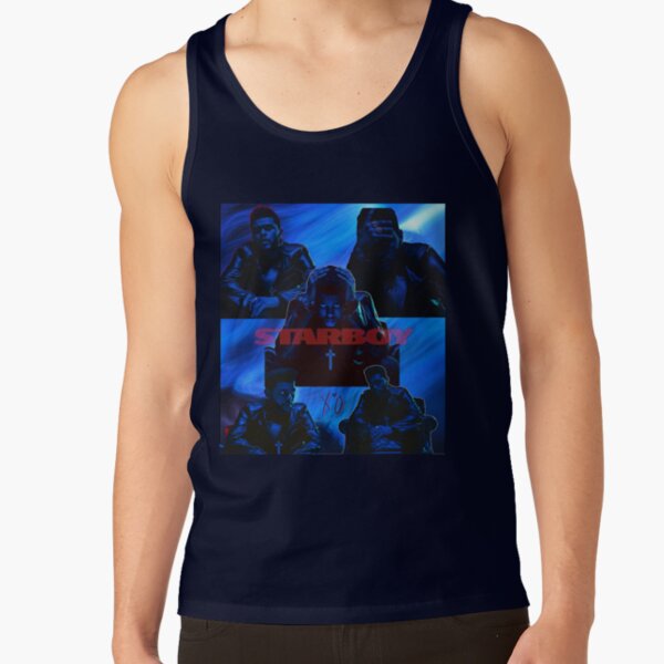 Neon Blue Pop Portrait Dark Aesthetic Tank Top - Image 5