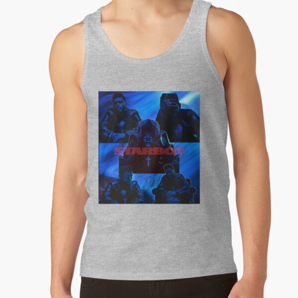 Neon Blue Pop Portrait Dark Aesthetic Tank Top - Image 3