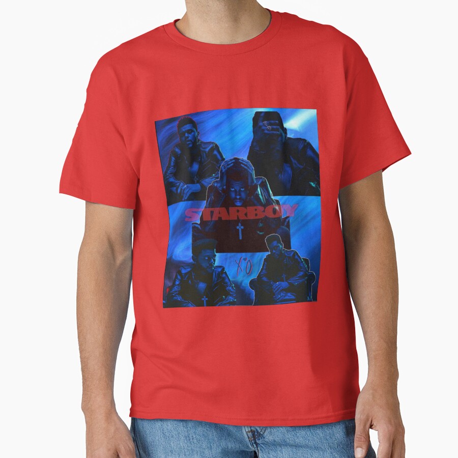 Neon Blue Pop Portrait Dark Aesthetic T-shirt - Image 5