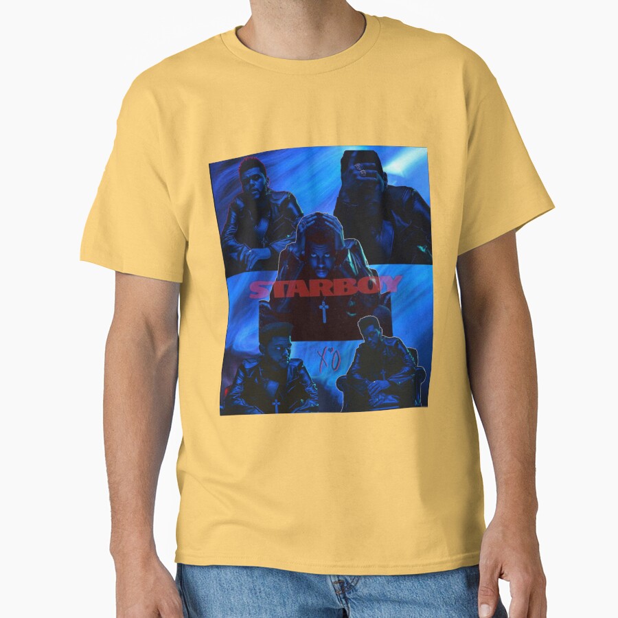 Neon Blue Pop Portrait Dark Aesthetic T-shirt - Image 6