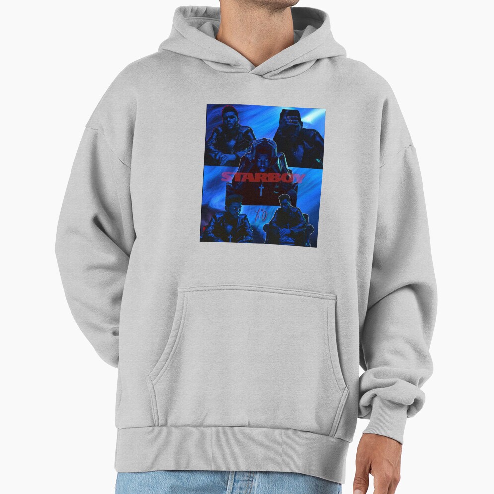 Neon Blue Pop Portrait Dark Aesthetic Hoodie - Image 4