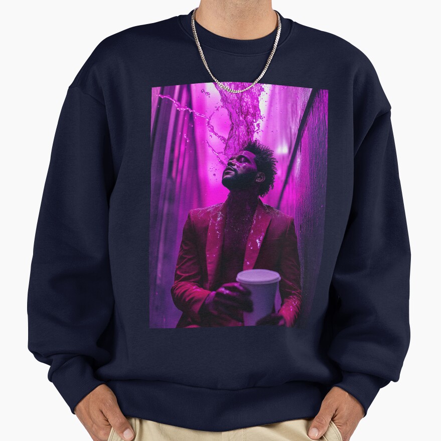 The Weeknd Purple Chemical Splash Art Sweatshirt - Image 5