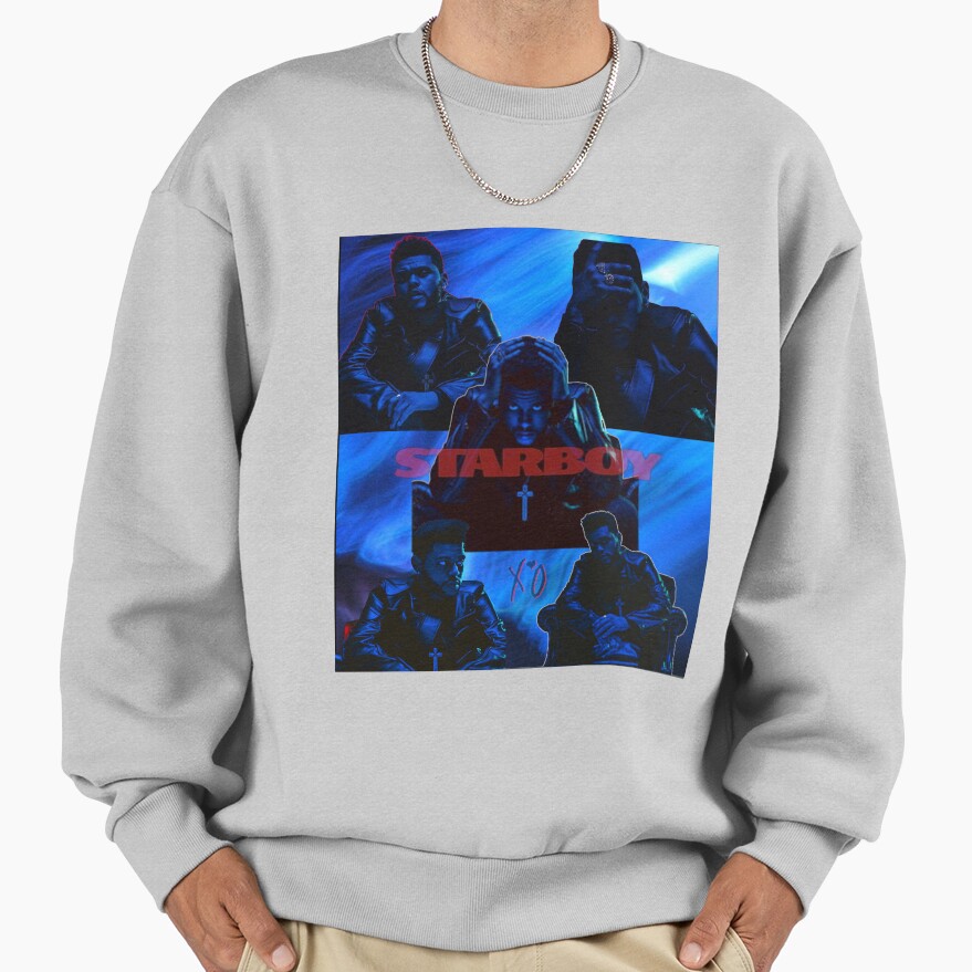 Neon Blue Pop Portrait Dark Aesthetic Sweatshirt - Image 4