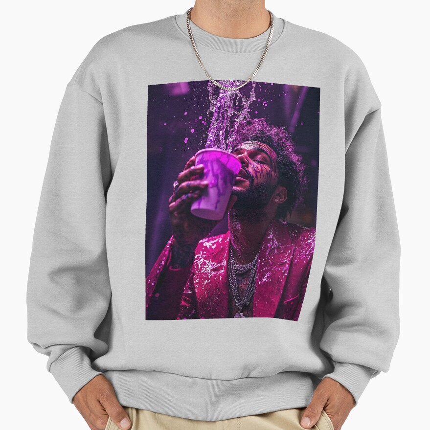 The Weeknd Purple Drink Pop Culture Art Sweatshirt - Image 4