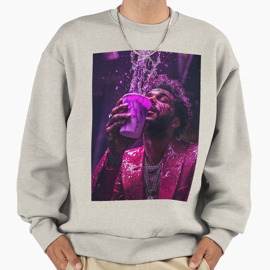 The Weeknd Purple Drink Pop Culture Art Sweatshirt - Image 3