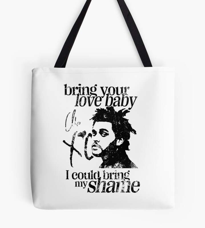 The Weeknd Design Trilogy Black Graphic Tote Bag