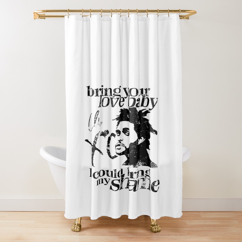 The Weeknd Trilogy Black Graphic Shower Curtain
