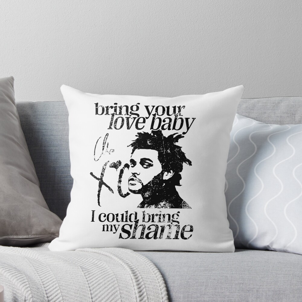 The Weeknd Design Trilogy Black Graphic Throw Pillow